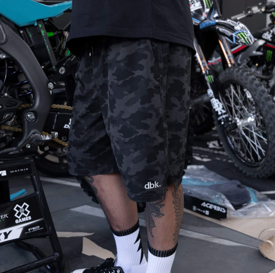 DBK TRAINER SHORTS - BLACK CAMO